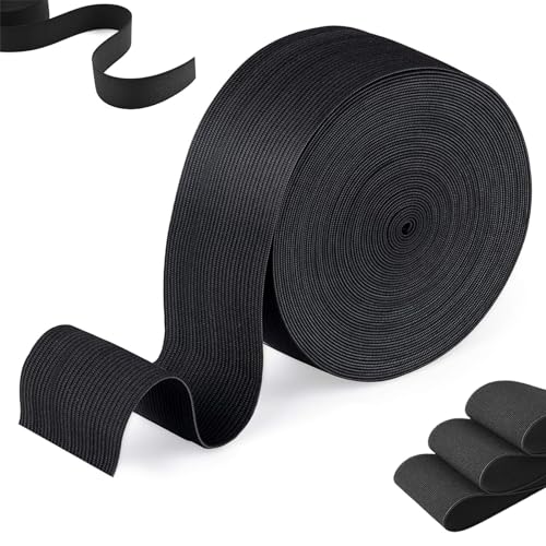 10 Metros Bandas Elásticas De Costura, Banda Elástica Ancha 40 Mm De Ancho, Goma Con Elástico No Se Deforma Fácilmente Para Coser Y Manualidades De Bricolaje En El Hogar, Negro