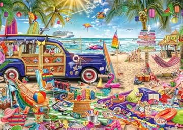 Schmidt- Vacanze Spiele 59793 Tempo Soleggiato sulla Spiaggia, Puzzle da 1000 Pezzi, Multicolore