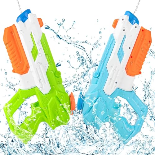 CIRULLI 2 pistolas de agua de 600 ml, gran alcance, diversión para niños y adultos, perfecta para piscina, playa y jardín, juguetes de agua al aire libre