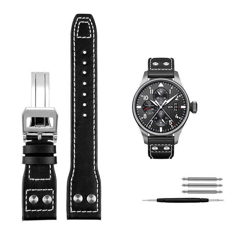 Bracelet cuir de veau pour montre IWC Pilot, revivez l'esprit de l'aviation