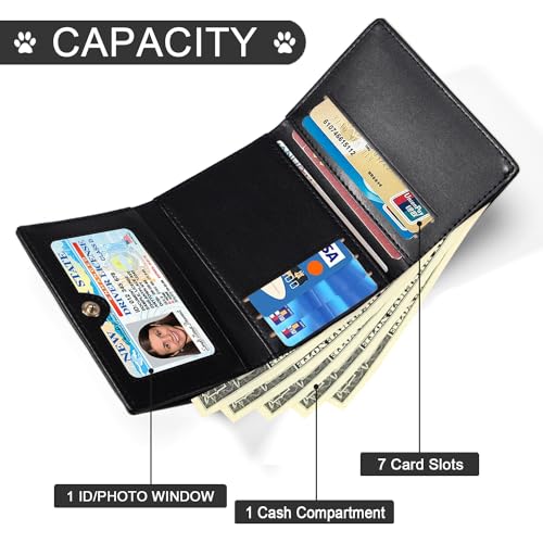 Sunwel Fashion Girls Cute 3D Puppy Mini Wallet Tiny Wallet Cash Pocket Card Holder ID Window Purse for Women (BLACK)2