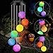 Gerhannery Solar Windspiel, Windspiele für Draußen Glockenspiele Dekor Lamp LED Solar Wind Chime Light Spiral Spinner Color Changing Garden Lamp (Ball)