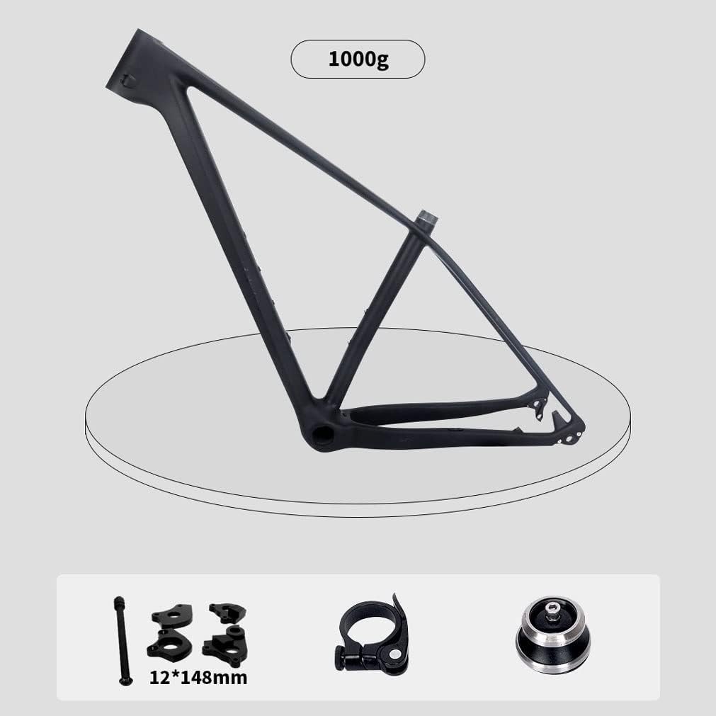 Full Carbon Bike Frame 29er Hardtail Mountain Bike Frame 15'' 17'' 19'' Disc Brake Thru Axle 12x148mm Boost Bicycle Frame Internal Routing(29 * 19'')