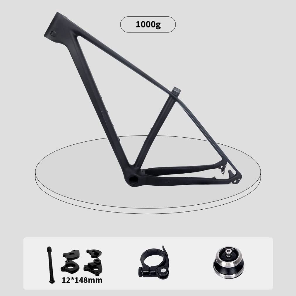 Full Carbon MTB Frame 29er Hardtail Mountain Bike Frame 15'' 17'' 19'' Freno A Disco Thru Axle 12x148mm Boost Telaio Bicicletta Percorso Interno (Size : 29 * 17'')