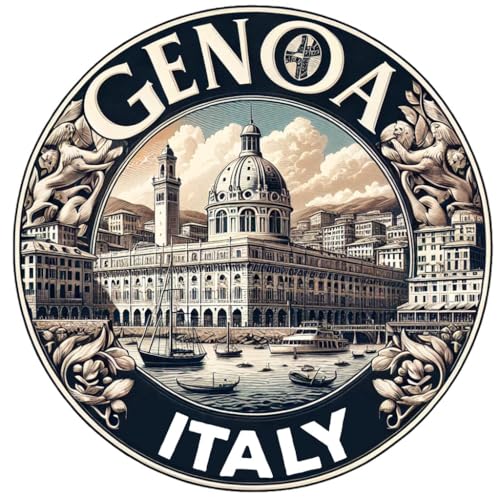 Imán decorativo plano con diseño de Souvenir de Génova Italia miniatura 1