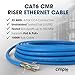 Cmple - Cat6 Cable 1000ft Bulk Lan Ethernet Cat 6 Wire Network UTP 23AWG CMR Riser 10Gbps 550 MHz Pull Box 1000 Feet, Blue