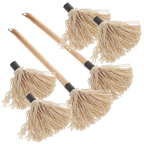 BESTonZON 8Pcs Bbq Brush Replaceable Oil Brushes for Grilling Baking Durable Handles Barbecue Accessories for Easy Oiling Basting