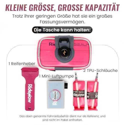 Sacoche de selle vélo 0,6 l imperméable compacte rose avec BOA