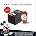 Disney Mickey Watch - Watch for Men - Mickey Mouse Watches for Men - Toys - 90s Mouse - Vintage - 's Articulating Hands - Silver Case - Red Leather Strap
