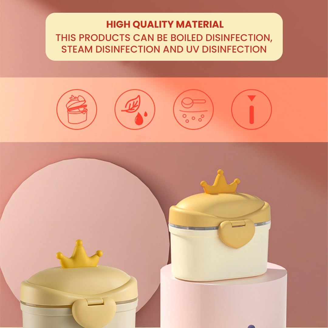 TONY STARK 400g Portable Milk Powder Container, Baby Food Container for Travelling, First Feed Baby Storage Box with Built-In Scoop Holder (Tiny King), Cream - Image 7 thumbnail