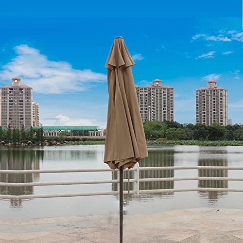 Sombrilla al aire libre con protector solar y 8 costillas resistentes paraguas viento 3