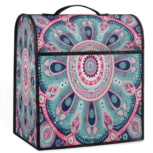 Coffee Maker Cover Bohemian Mandala Kitchen Appliance Covers Small Appliance Covers Blender Cover Juicer Cover Dust Covers for Kitchen Appliances with Top Handle and Pockets,Washable,B719