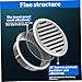 6 Inch Round Vent Cover, Stainless Steel Fresh Air Vent with Fly Screen Mesh, 45° Oblique Louver Soffit Vents for Kitchen Bedroom Bathroom Office6 Inch Round Cover
