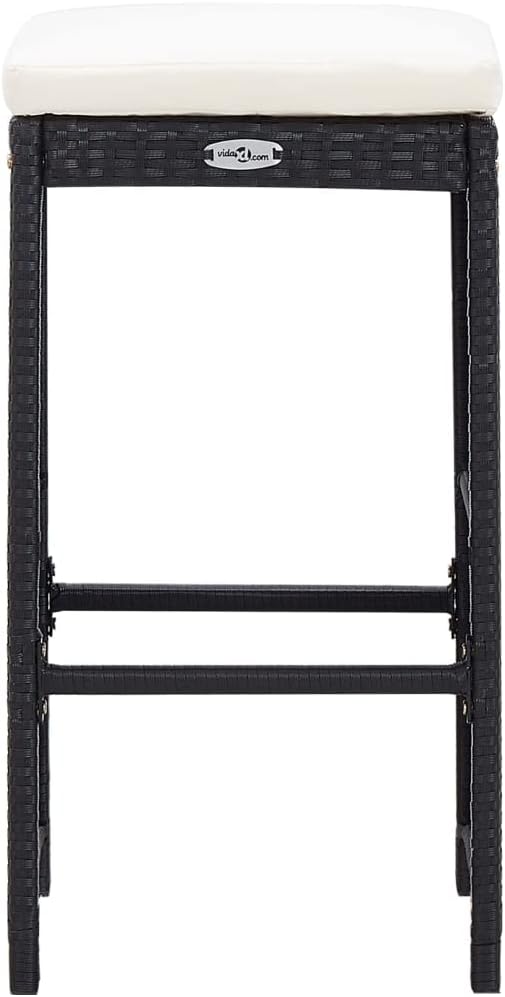 9 Piece Patio Bar Set Poly Rattan Black Furniture Sets
