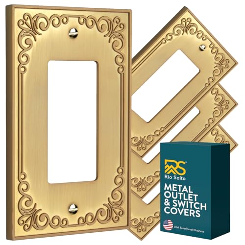 Rio Salto Palazzo Collection �u���b�V���h�u���X�S�[���h���b�J�[�f�R���[�^�[���C�g�X�C�b�`�J�o�[ ? �V���O��1�M�����O �~�b�h�T�C�Y 3.15 x 5�C���` ���^�����b�J�[�E�H�[���v���[�g �������̃l�W�t�� 4�p�b�N