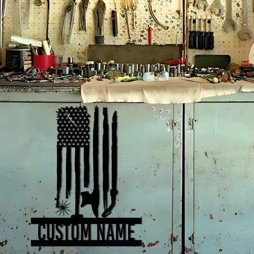Godlover Custom American Flag Welder Metal Wall Art
