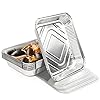 MATANA – 20 grote aluminiumfolie bakjes om voedsel in te braden, bakken met een gemakkelijk deksel, oven- en vriezerbestendig – 32 x 26 cm (2350 ml) – buffetbakjes met deksel