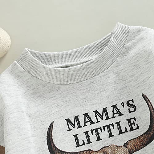 SAYOO Western Cowboy Outfits Baby Girl Boy Sweatshirt Romper Cow Print Oversized Sweater Bodysuit Infant Fall Clothes 0-24M4