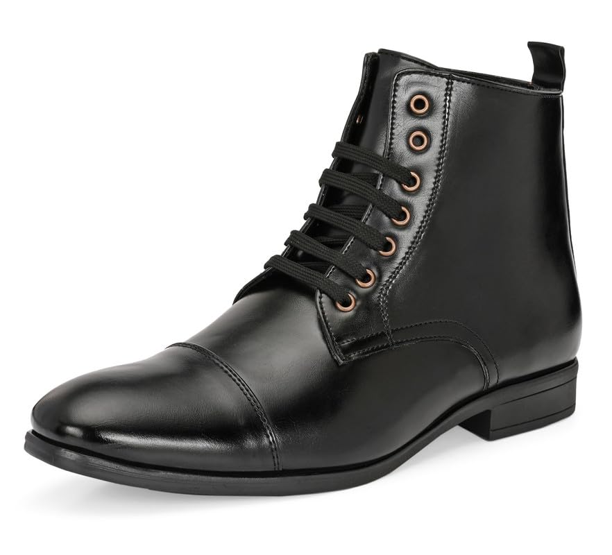 Image of Server Men's Chelsea Ankle Boots | Casual Boots for Men | Ankle Height Boots| All Day wear | Comfortable Formal Office & Business Wear Shoes | Lace up Boots | Derby Boots