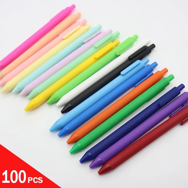 Penna a sfera in plastica | Scrittura multicolore for ufficio e scuola: 100 unità