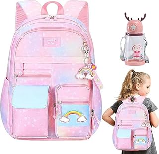 Mochila escolar crianças para meninas crianças lindas mochilas coloridas escolares impermeáveis arco-íris bolsas escolares