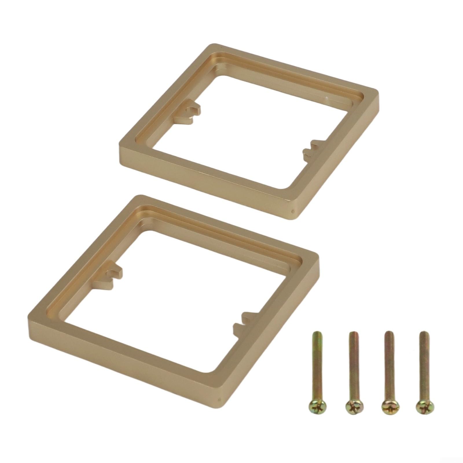 Set Of 2 Single Socket Spacers 10MM For 1 Gang Frame Plate With 4 Screws, Designed For Enhancing Depth And Providing Stable Installation(Gold)
