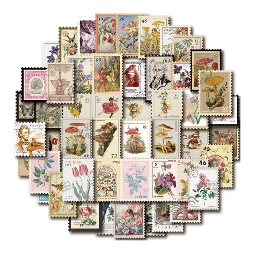 Stickers vintage 100 pièces Botanique Fée Retro pour scrapbooking, autocollants pour bullet journal, journal de bricolage, collage, album de décoration