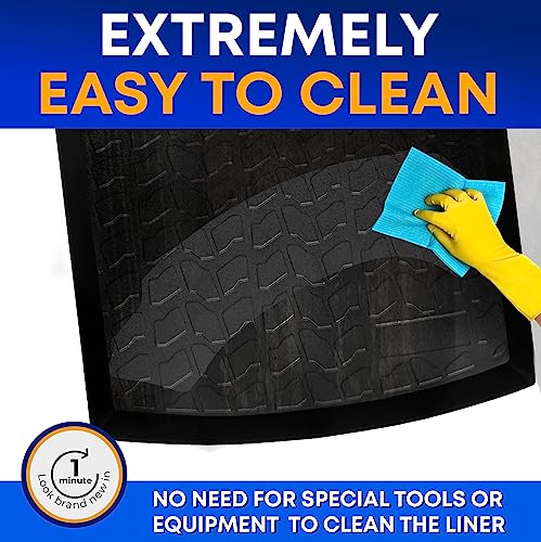 Premium Cargo Liner For Ford Edge 2015-2022 - 100% Protection - Custom Fit Car Trunk Mat - Easy-To-Wash & All-Season Black Cargo Mat - 3D Shaped Laser Measured Trunk Liners For Ford Edge 2015-2022. #TOP2