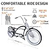 Tracer Scorpion Pro DTS Beach Cruiser Bike 26 Inch, 3.0 Fat Tire Stretch Chopper Bicycle, Single Speed for Adult Men and Women, Cruiser Bike Oversized U-tpye Hi-Ten Steel Frame (Black) #5