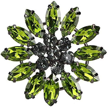 Sheens 2 Pezzi di Strass Applique in Cristallo colorato Grande Fiore Applique per Abbigliamento Fai da Te Scarpe Vestito Spilla Scarpe Accessori(Verde Chiaro)