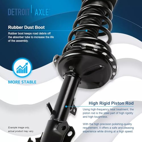 Image of Detroit Axle - AWD 6pc Struts Kit for 2004-2007 Toyota Highlander Lexus RX330 RX350 RX400h, 4 Front Rear Struts and Coil Spring Assembly 2 Front Sway Bar End Links Replacement Suspension Kit