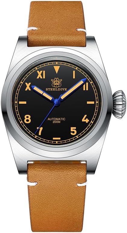 ACHARD AMOY Men Automatic Watch Pilot 39mm Mechanical Wristwatch Diver 20ATM C3 Luminous Sapphire Mirror NH35 Military