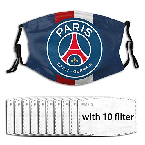 Paris Saint Germain Reusable Activated Carbon Filter Anti Dust Face Covering with Replaceable Filter