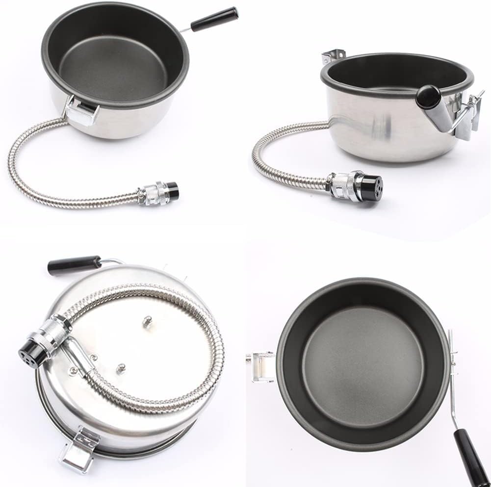 Macchina Popcorn Aria Calda Accessori, Pentola per Pop Corn da 230g, Parti Elettriche per Popcorn a Manovella, Padella Antiscottatura Antiaderente, per Mais, Merenda,3 fori-15 mm