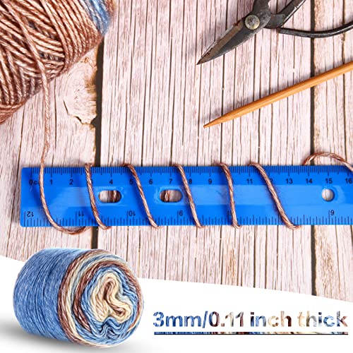 Gejoy JUU-GEJOY-106 8 Pack Gradient Color Cotton Cake Yarn Self Striping Yarn 60% Cotton 30% Acrylic 10% Wool Multicolor Rainbow Soft Yarn thumb #1