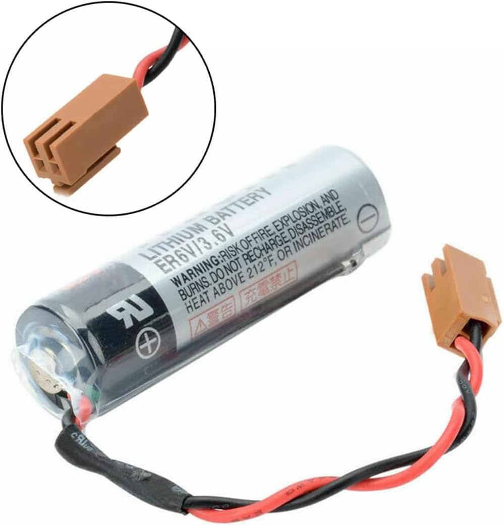 5-Pack ER6V/3.6V Lithium Battery for ER6VC119A/ER6VC119B M64 System, ER6V 3.6V 2400mAh Battery with Brown Plug