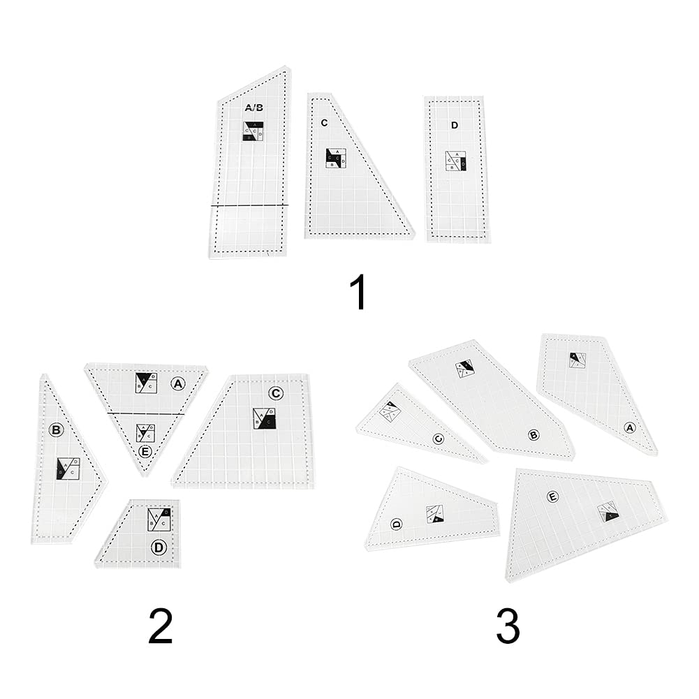 dauyavv - Set di 4 righelli trasparenti per trapuntatura e cucito, stencil fai da te in acrilico per cucito e patchwork