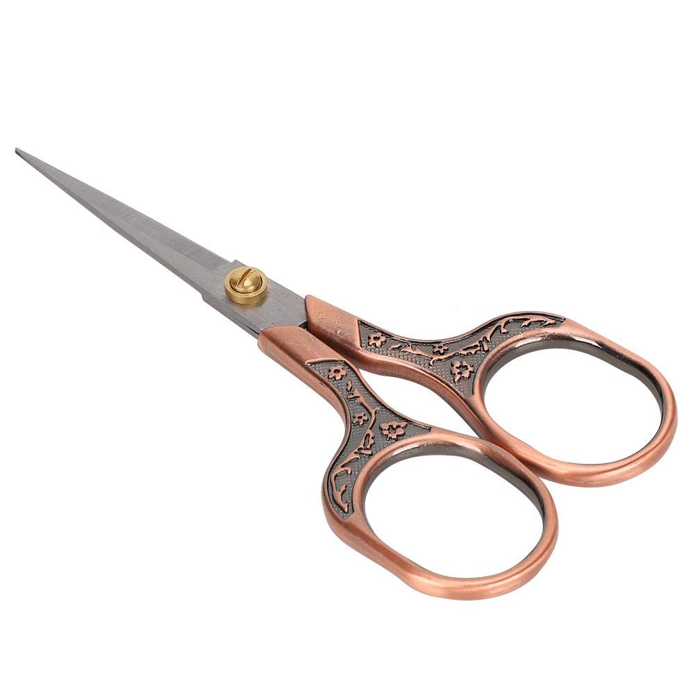 HERCHR Sewing Scissors, Small Scissors Stainless Steel Needlework Scissors for Embroidery, Sewing, Craft (Antique Brass)
