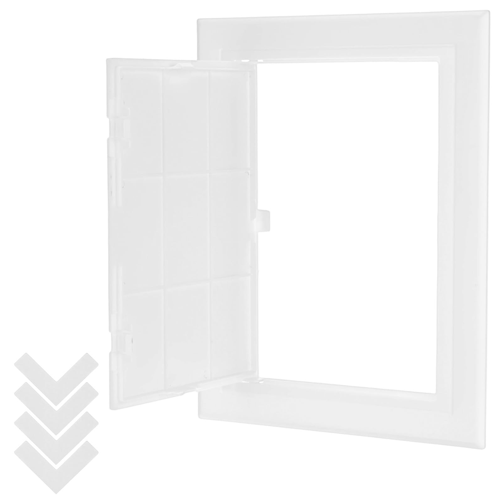 M METERXITY 1-Pack Access Panel for Drywall, 5.7x8 Inch PVC Self Adhesive Wall Hole Cover Access Doors for Wiring Cables/Indoor/Outdoor, Removable Plumbing Wall Panel Ceiling [White]