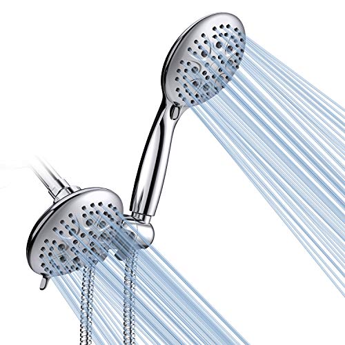 SunCleanse 35 Setting Handheld Shower Head Combo, Dual 2 In 1 Shower Head Set with Patented 3-Way Water Diverter and 59 Inches Extra Long Shower Hose, Polished Chrome SunCleanse 35 Setting Handheld Shower Head Combo, Dual 2 In 1 Shower Head Set with Patented 3-Way Water Diverter and 59 Inches Extra Long Shower Hose, Polished Chrome