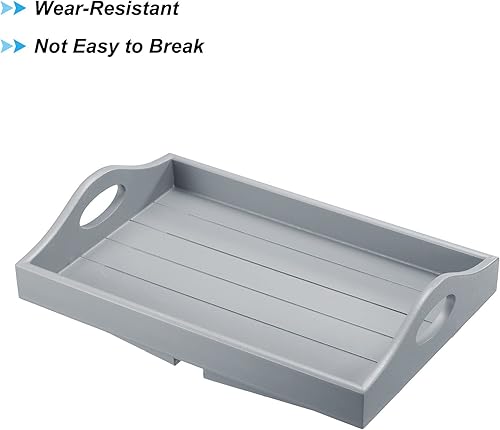 Miniatura 3 de PATIKIL Bandeja para reposabrazos de sofá, mesa de brazo, bandeja de sofá con abrazadera en la mesa, mesa portátil para sofá de madera, bandeja para