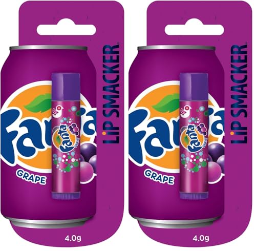 Lip Smacker Collection Coca Cola, Baume à Lèvres Saveur Grape Fanta Inspiré par Coca-Cola, Hydratant et Rafraîchissant, Emballage Blister Simple (Lot de 2)