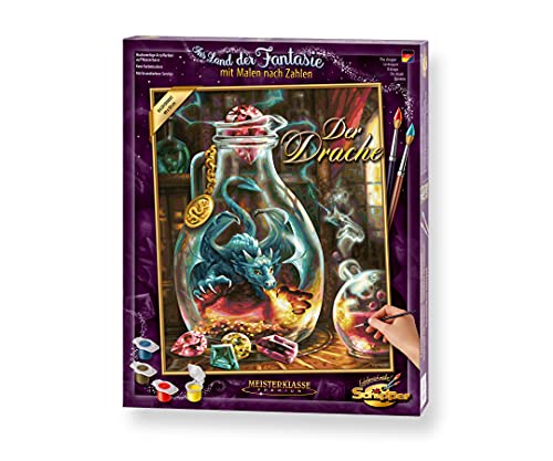 Schipper 609130845 Malen nach Zahlen - Der Drache - Bilder malen für Erwachsene, inklusive Pinsel und Acrylfarben, 40 x 50 cm