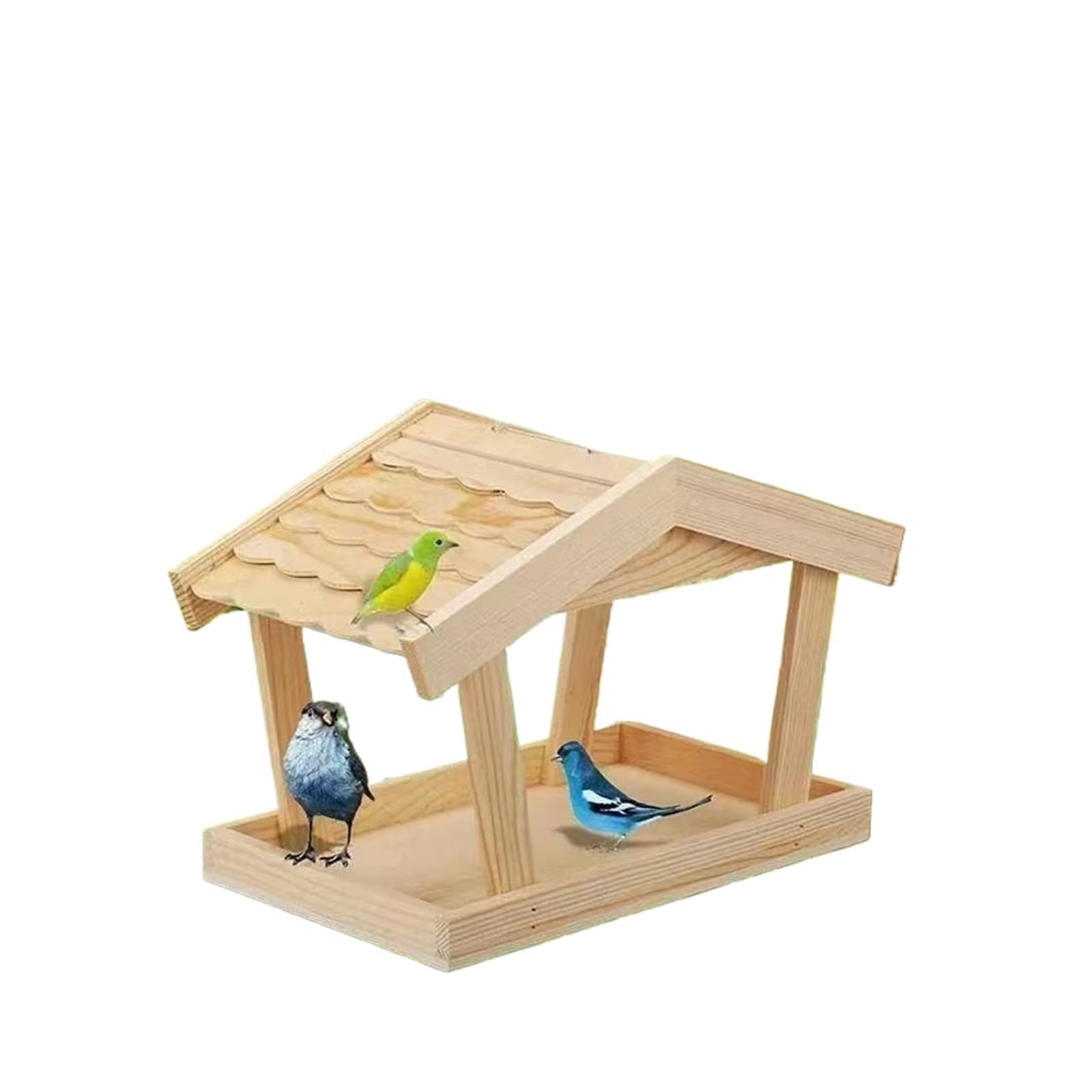 Nichoir à Oiseaux en Bois Nichoir Décoratif avec Mangeoire en Bois Extérieur for Oiseaux Sauvages Perroquet Hirondelles(Color 5)