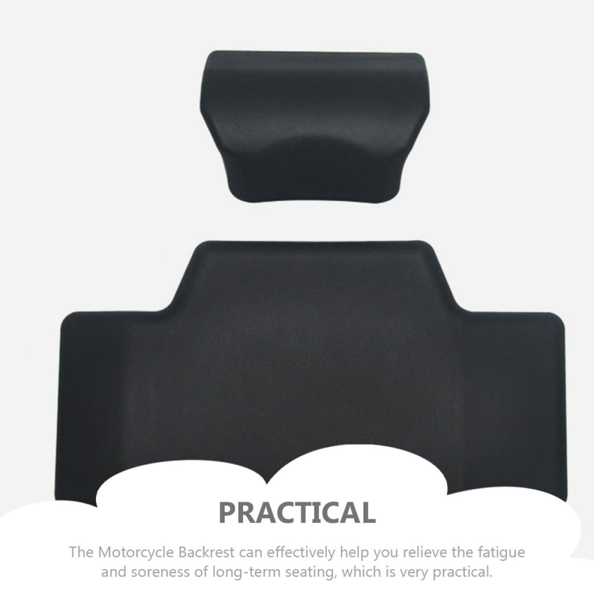 2 Piezas Almohadilla Respaldo Baúl Moto Espuma PU Antishock Cojín Trasero Cómodo Respaldo Pasajero para Motocicleta Portátil