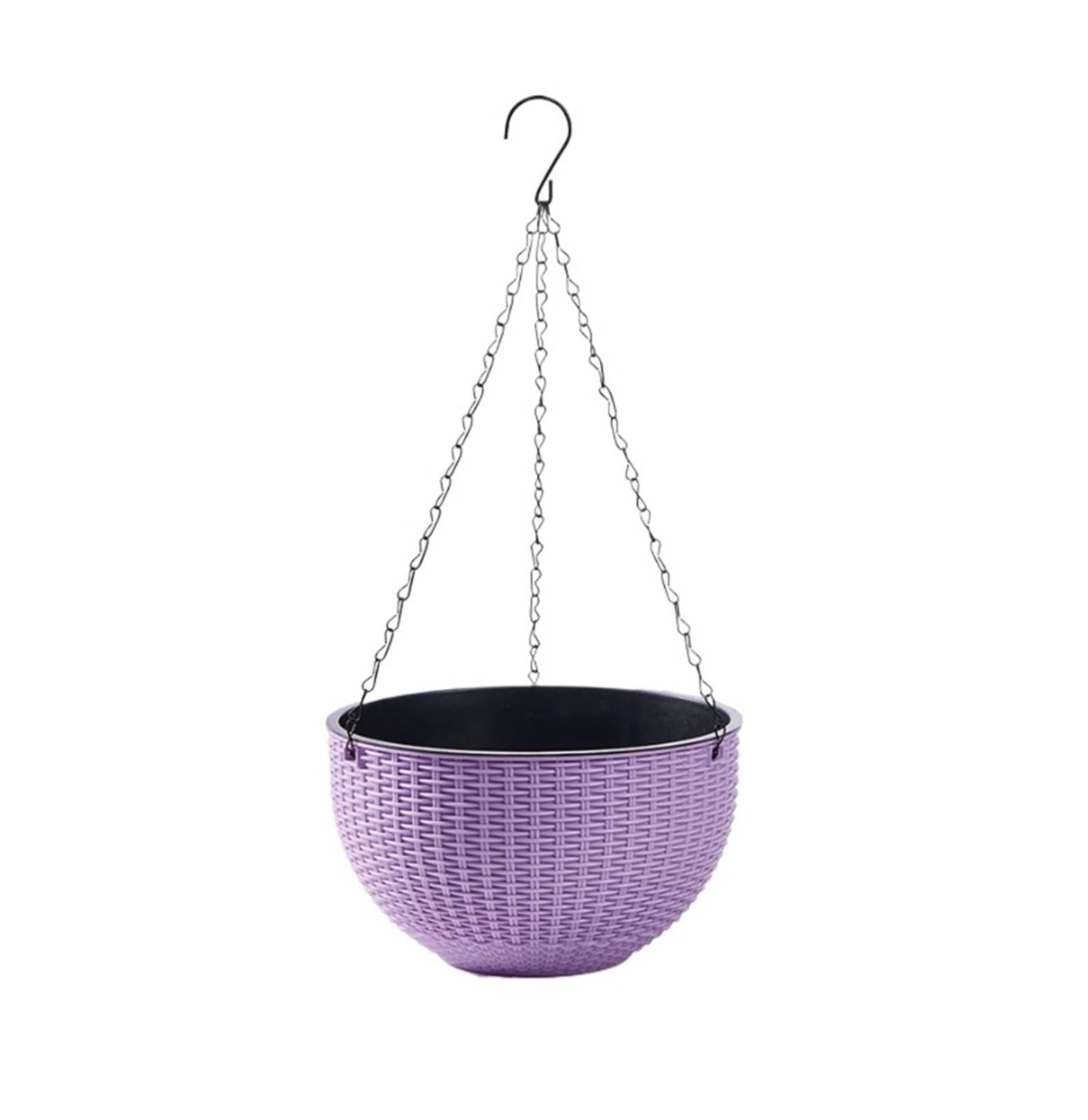 JUAKSQZYI Large Hanging Planters with Drainage and Chain Holes Hanging Basket Flower Pot for Indoor and Outdoor(Purple)