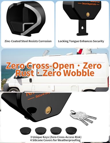 Image of Heavy Duty Trailer Hitch Lock - Universal Fit 1-7 /8 inch,2 inch and 2-5 /16 inch Couplers | Anti-Theft RV Trailer Tongue Lock for Truck Boat | Structural Steel Security Design (Black)