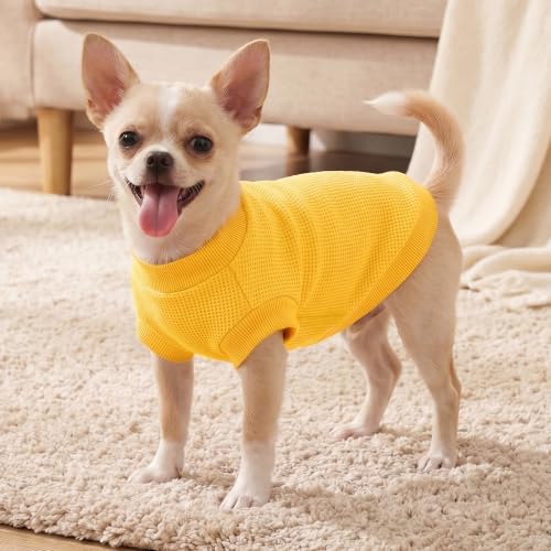 Image of 1 Pack Dog Shirt for Small Supplies Functional Waffle Dog Clothes Warm Soft Sweatshirt Outfit for Dogs Cats Pet Apparel