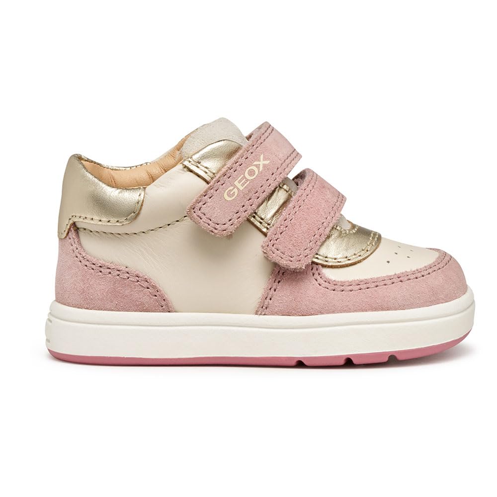 Geox Baby B Biglia Girl First Steps Lt Ivory/Old Rose, 21 EU