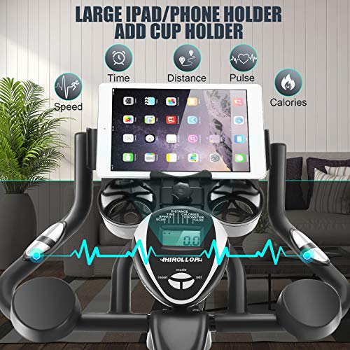 Heimtrainers Fahrrad, Indoor Fitnessbike Mit APP Herzfrequenzmonitor & LCD Monitor, Bequeme Sitzkissen, Schwere… – Bild 3
